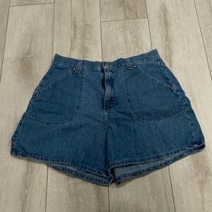 Slightly flared blue Jean shorts